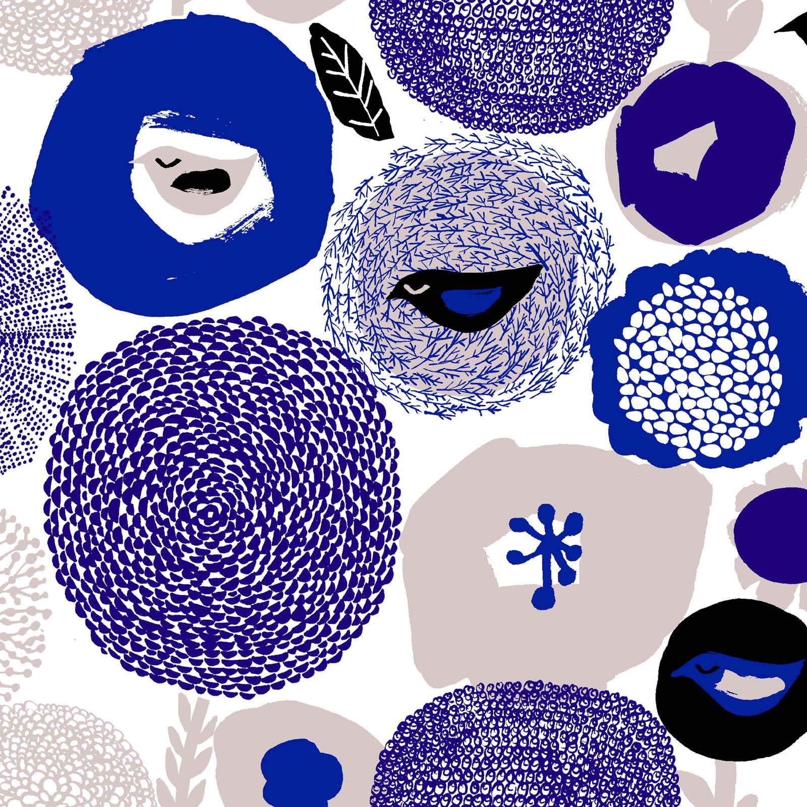芬蘭Kauniste純棉布料 / 紫色星期天 (1單位：50cm)