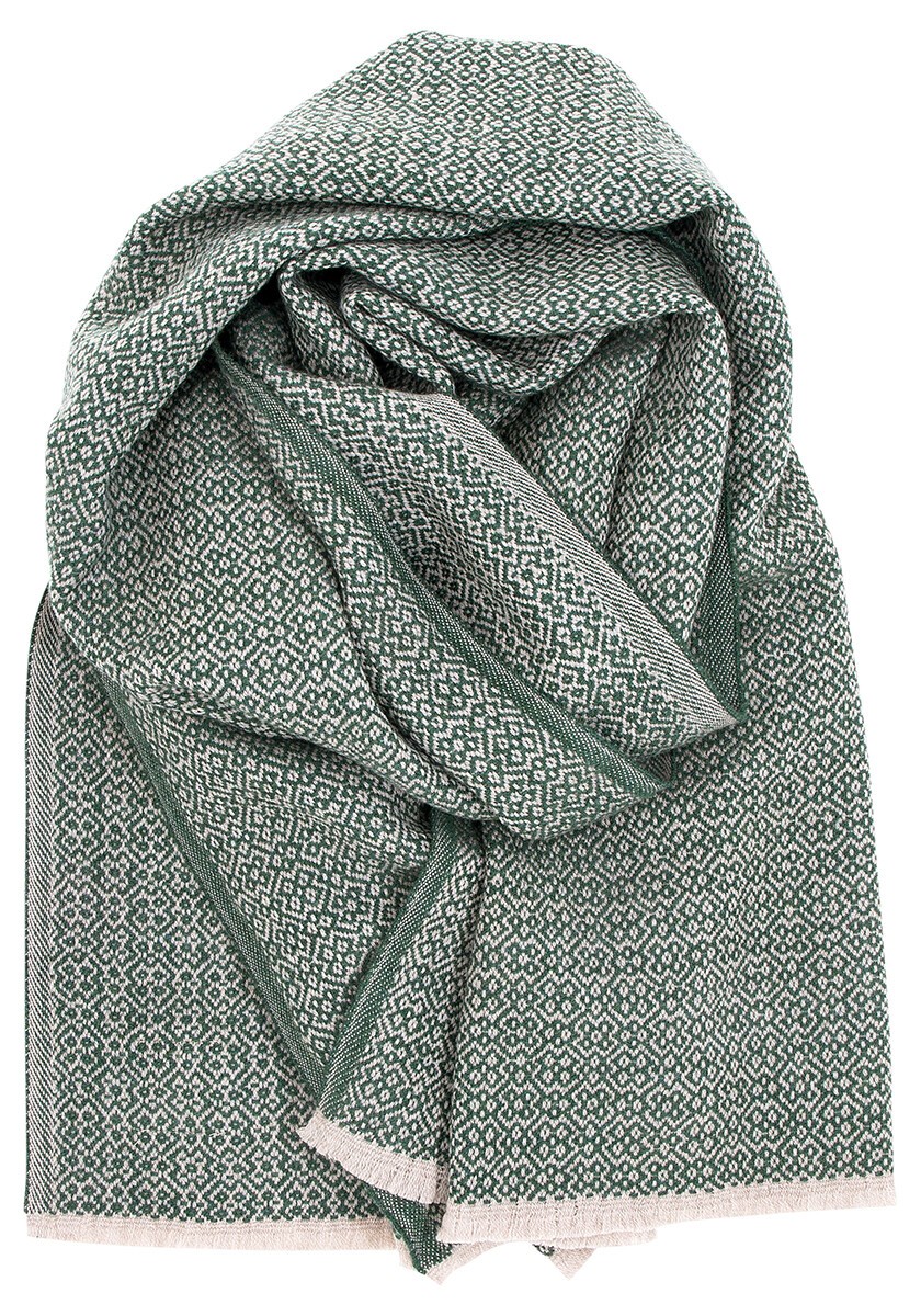 芬蘭Lapuan Kankurit KOLI 美麗諾羊毛圍巾 (墨綠)