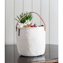 芬蘭mifuko單把小型編織籃 (白) 