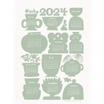 芬蘭Kauniste 2024年曆棉麻萬用巾 (鼠尾草綠)