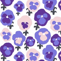 芬蘭Kauniste純棉布料 / 紫色三色堇 (1單位：50cm)