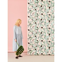 芬蘭Kauniste棉麻布料 / 薄荷綠果香樂園 (1單位：50cm)