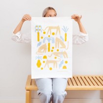 芬蘭Kauniste棉麻萬用巾 (Safari 黃)